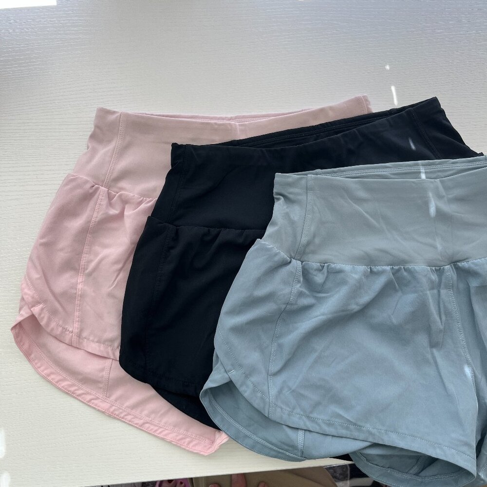 THE GYM PEOPLE High Waisted Running Shorts Quick Dry Mesh Liner Zipper Pockets - Picture 9 of 9
